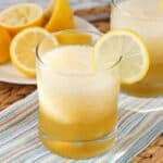 This bourbon-based frozen gold rush cocktail is naturally sweetened, honey- and lemon- flavored, and blended with ice for a refreshing summer drink.