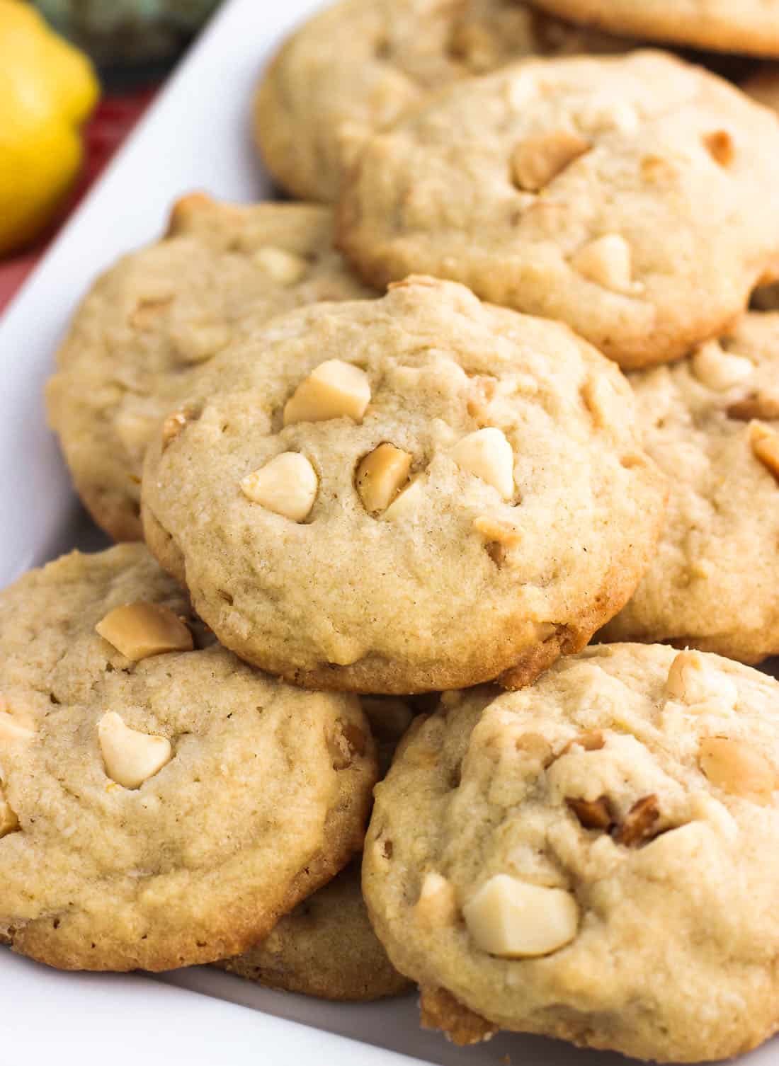 Lemon White Chocolate Macadamia Nut Cookies