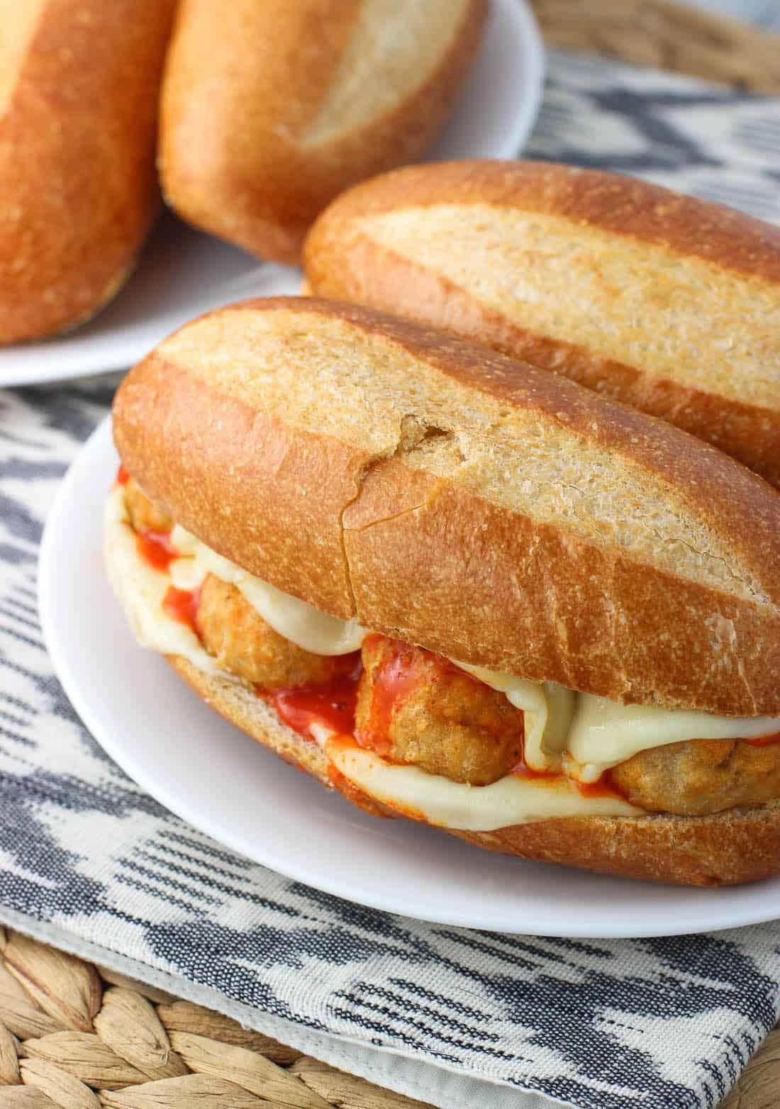 buffalo chicken meatball subs