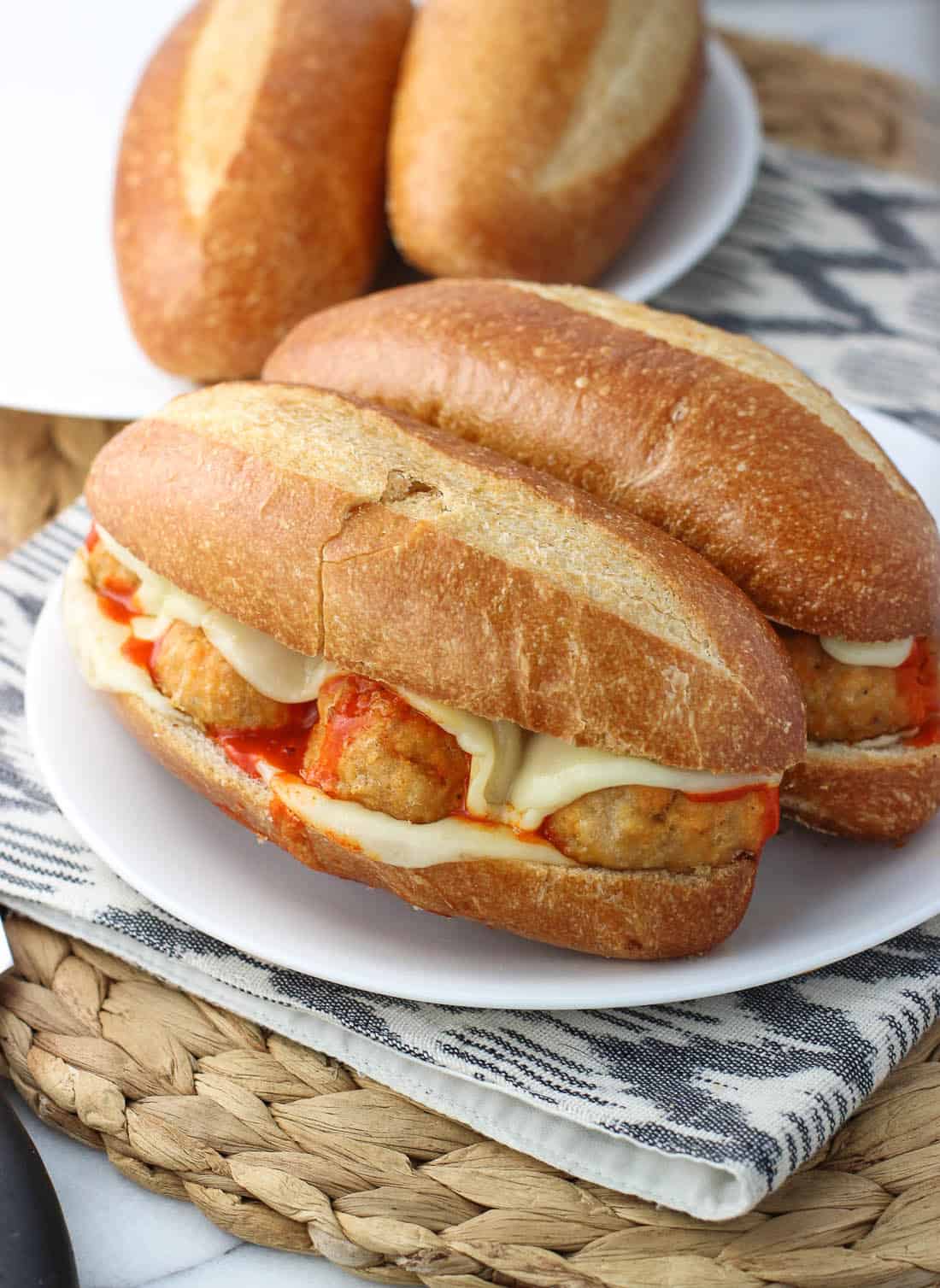 Buffalo Chicken Meatball Subs