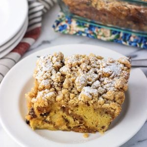 Panettone French Toast Bake with Crumb Topping