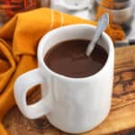 This creamy mocha hot chocolate features a secret ingredient that makes it luxuriously thick while being dairy-free! Freshly brewed espresso adds a delicious flavor that takes it over the top.