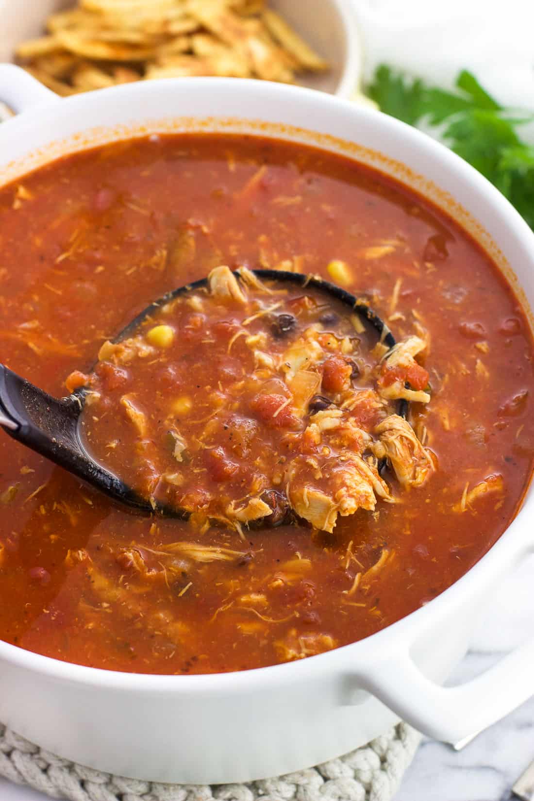 Easy Chicken Tortilla Soup with Rice