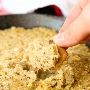 Stuffed Artichoke Dip is a creamy warm dip recipe bulked up by a hearty and healthy ingredient.