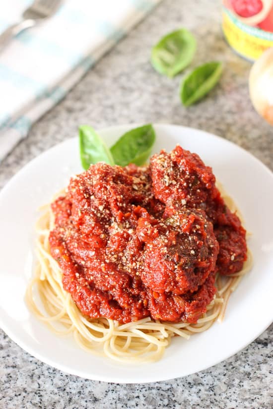 Hearty Marinara Sauce with Meatballs | My Sequined Life