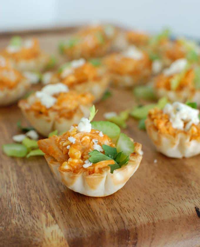 Buffalo Chicken Hummus Bites