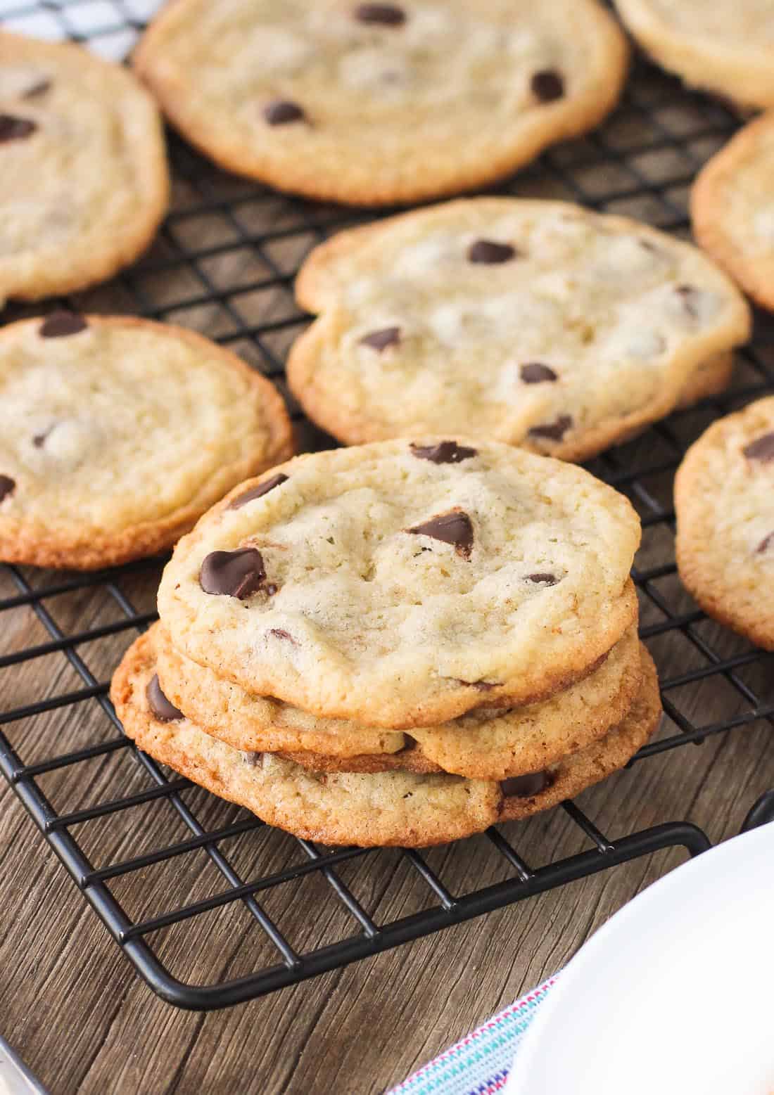 Thin and Chewy Chocolate Chip Cookies with Bisquick