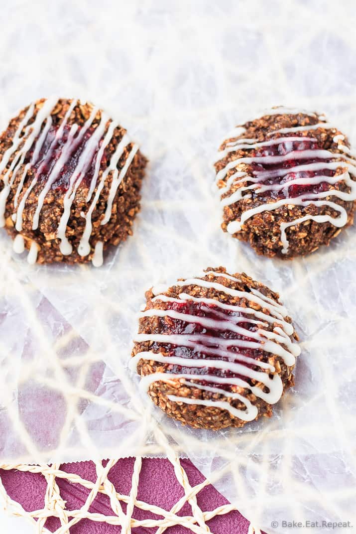 Healthy Chocolate Cherry Thumbprint Cookies - Bake Eat Repeat