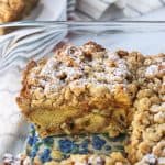 This Panettone French Toast Bake features dried fruit- and citrus-studded panettone bread, maple syrup, and a crumb cake topping. There's no overnight soaking or french toast flipping required for this special breakfast or brunch dish.