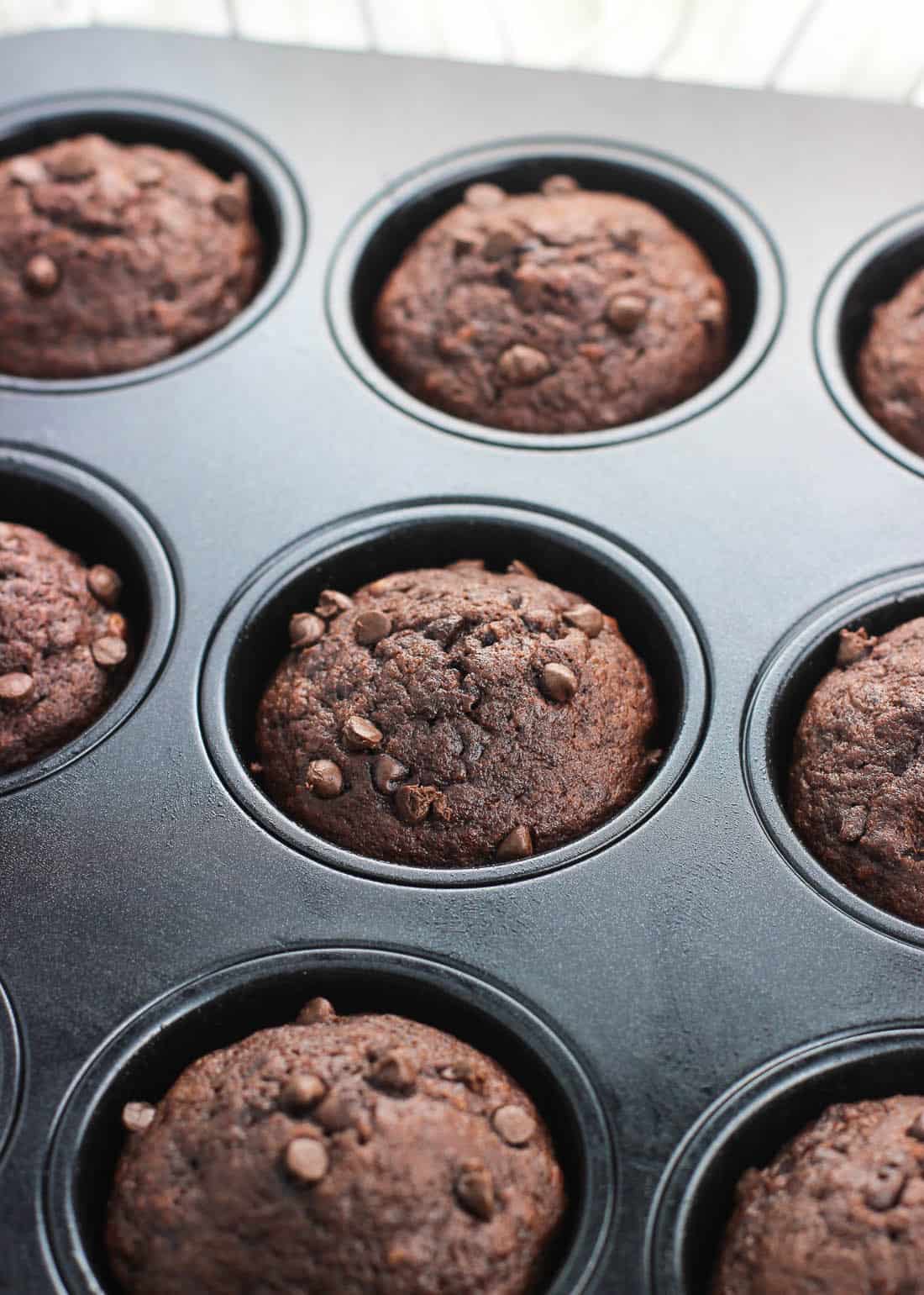 Baked muffins in the muffin tin