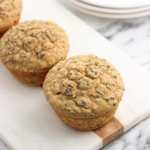 Muffins arranged on a marble board for serving