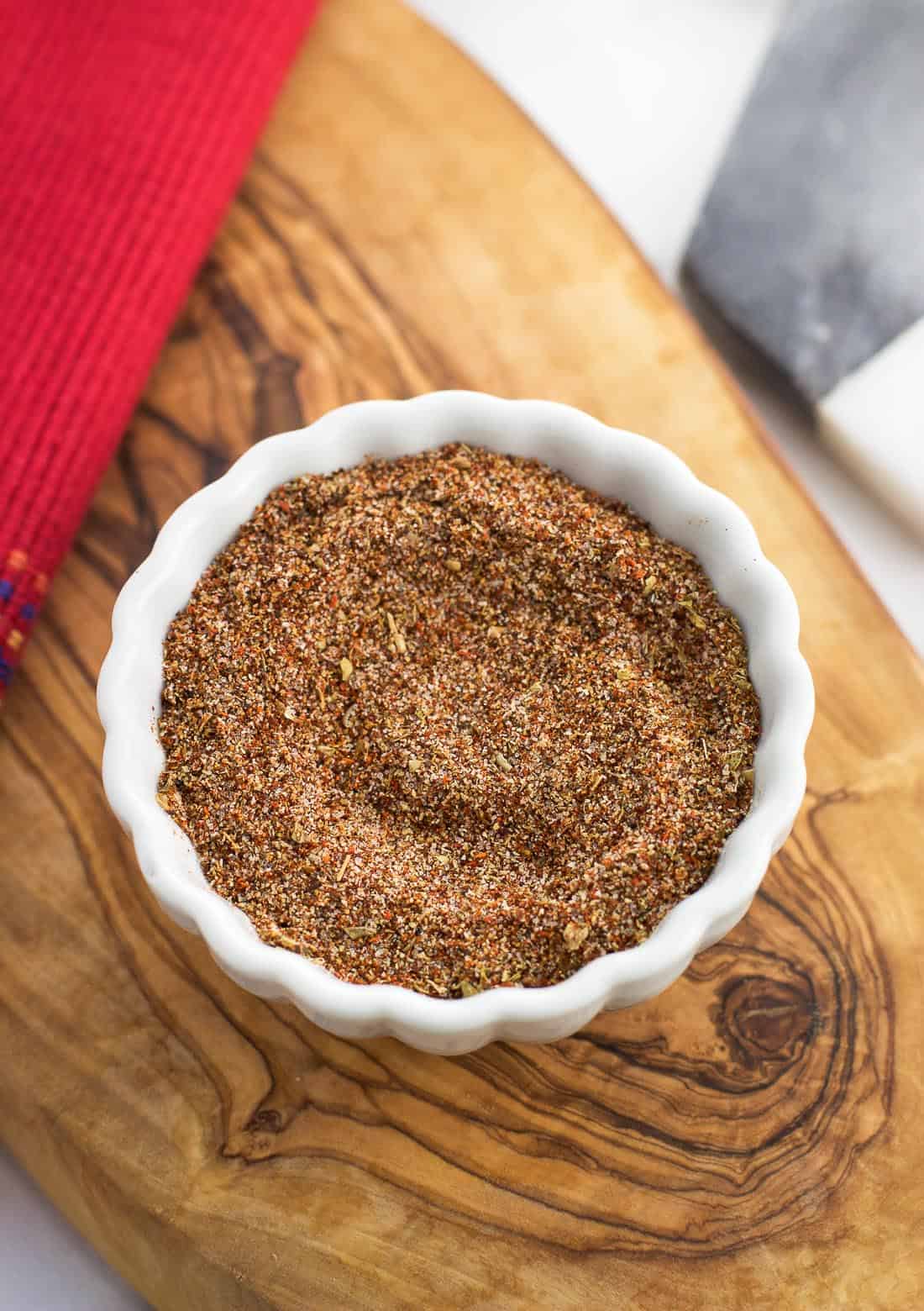 Mixed together taco seasoning in a small bowl.