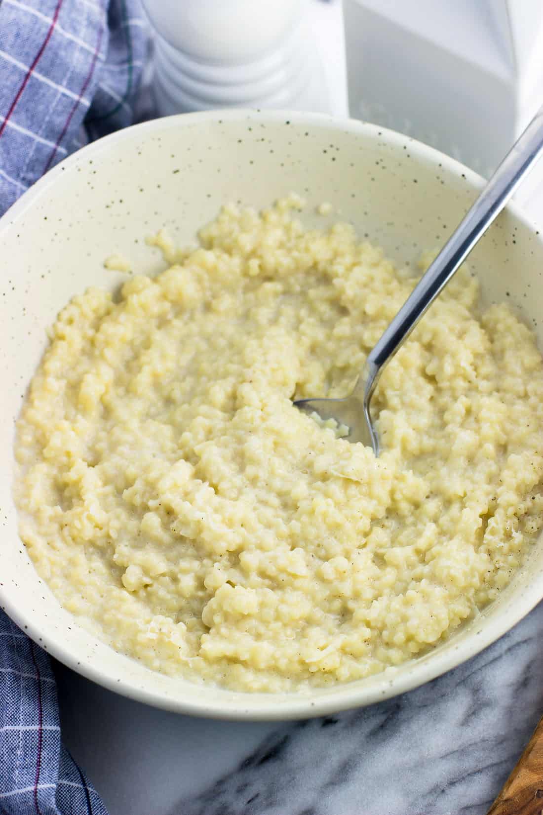 A serving of pastina in a bowl