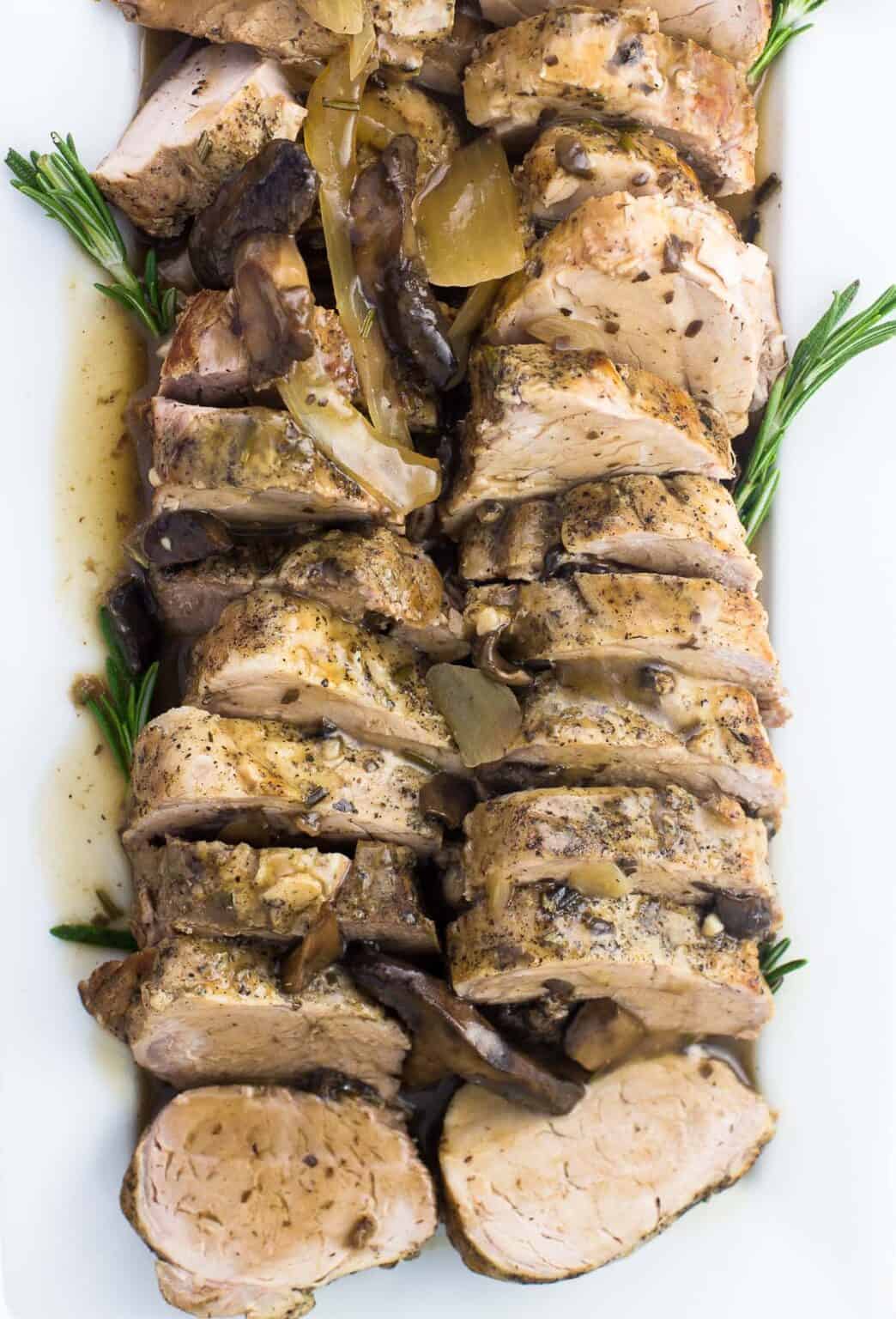 Slow Cooker Pork Tenderloin with Balsamic Mushroom Sauce My Sequined Life