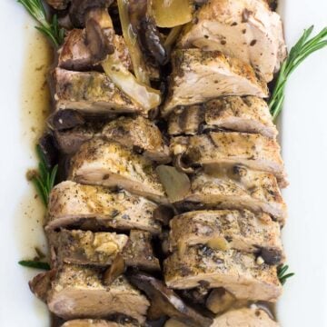 Slow Cooker Pork Tenderloin with Balsamic Mushroom Sauce My