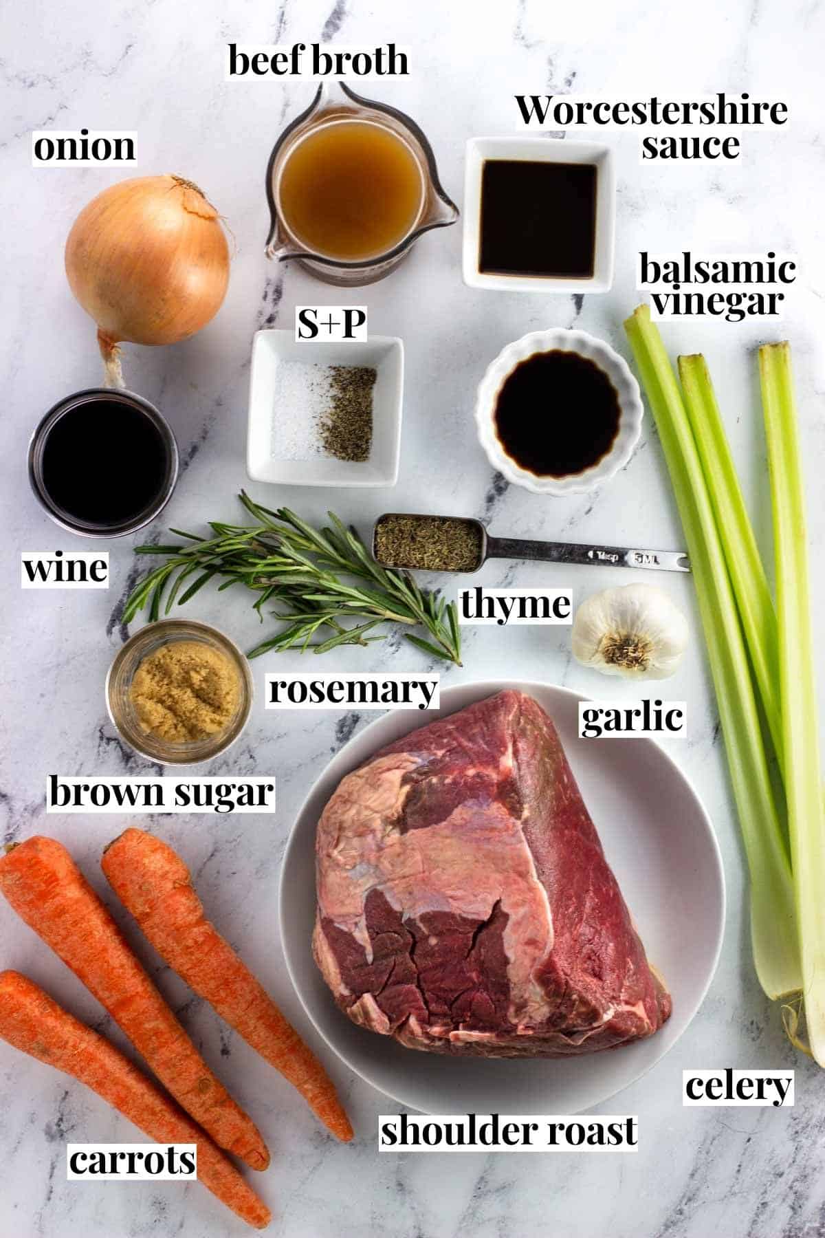 Labeled recipe ingredients in separate bowls.