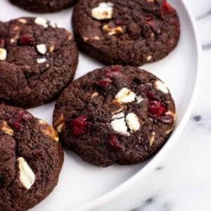 Black forest cookies on a plate.