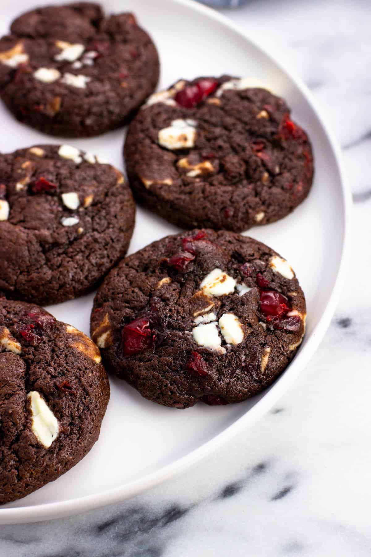 Black forest cookies on a plate.