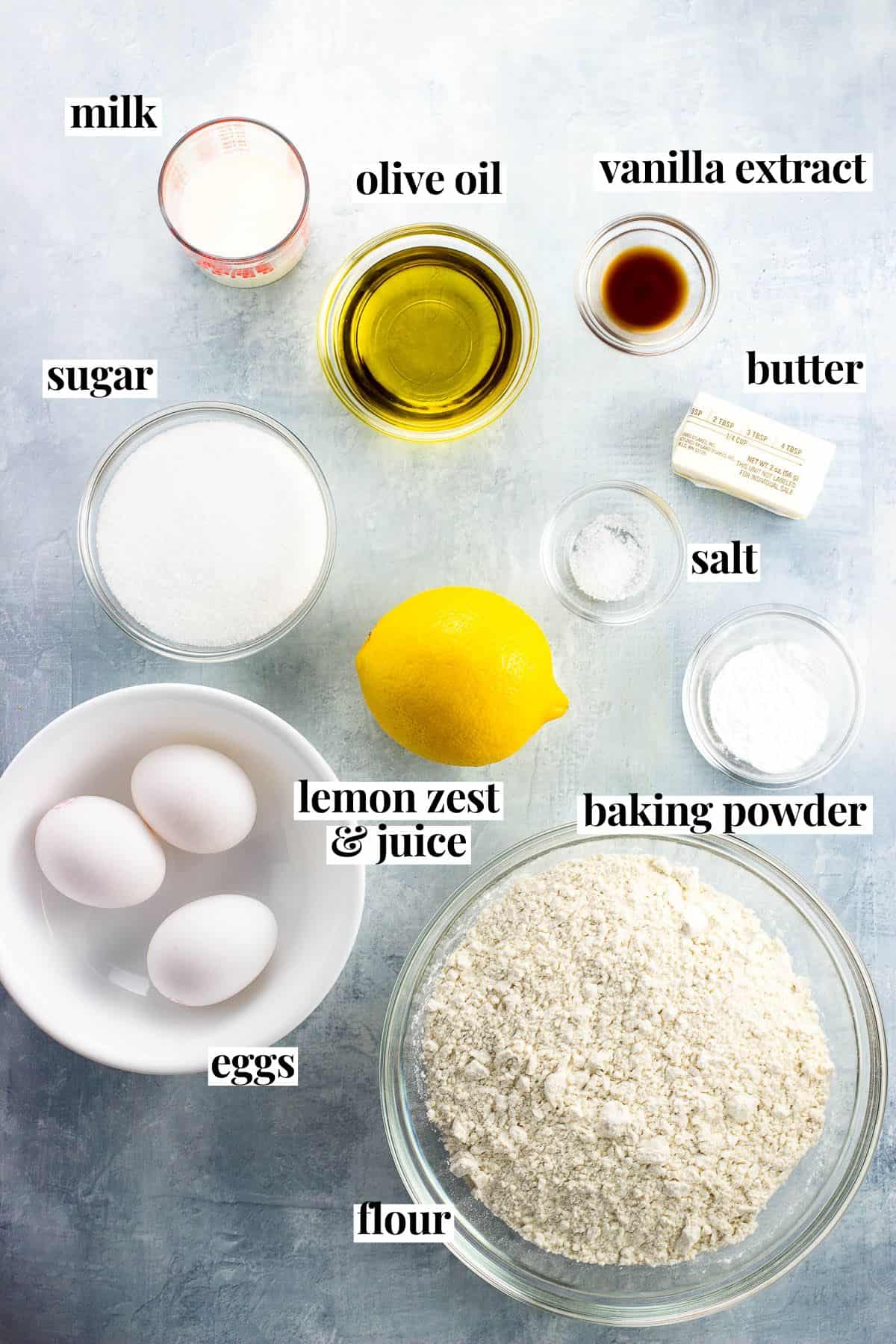 Anginetti ingredients labeled in separate containers.