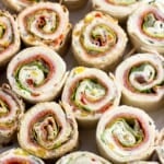 Italian-style pinwheel rounds on a plate.