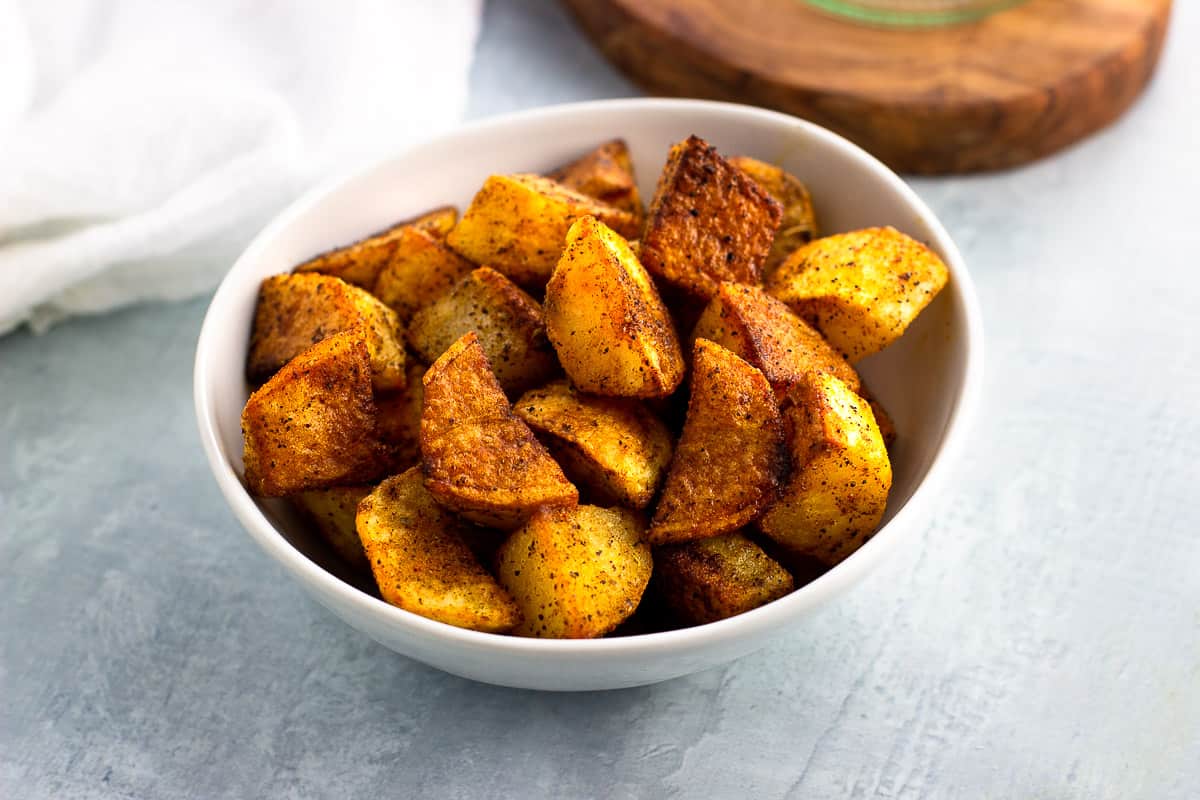 A bowl of taco seasoned roasted potatoes.