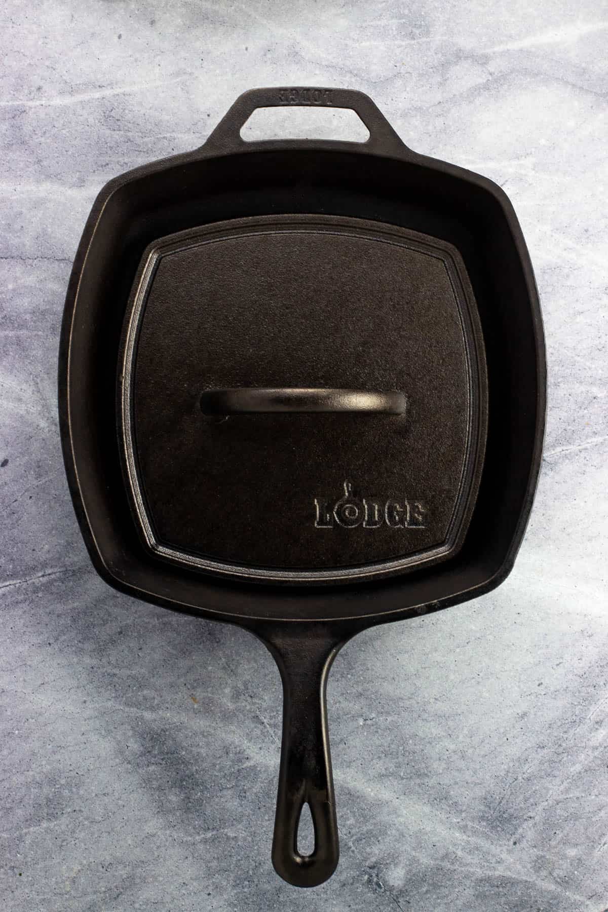 Lodge Cast Iron Square Grill Pan with Lodge Panini Press