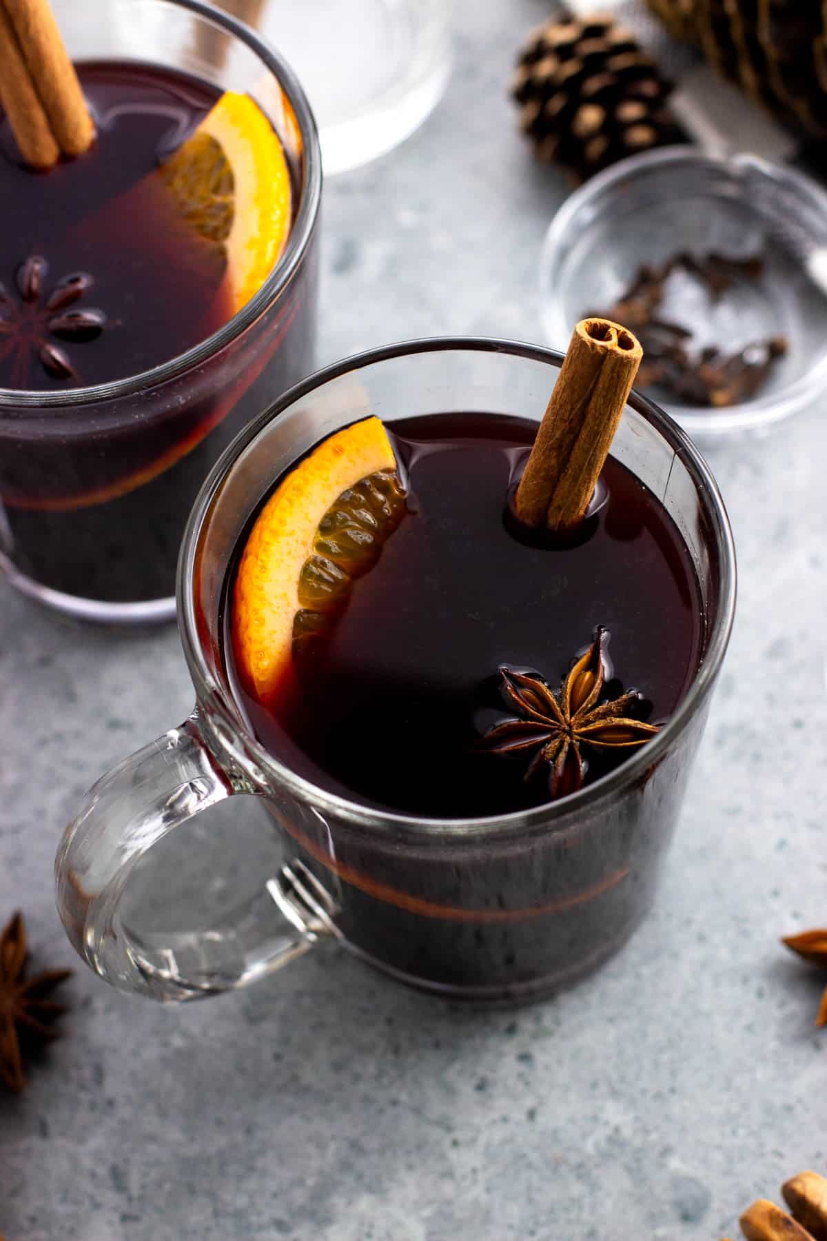 A mug of Italian mulled wine.