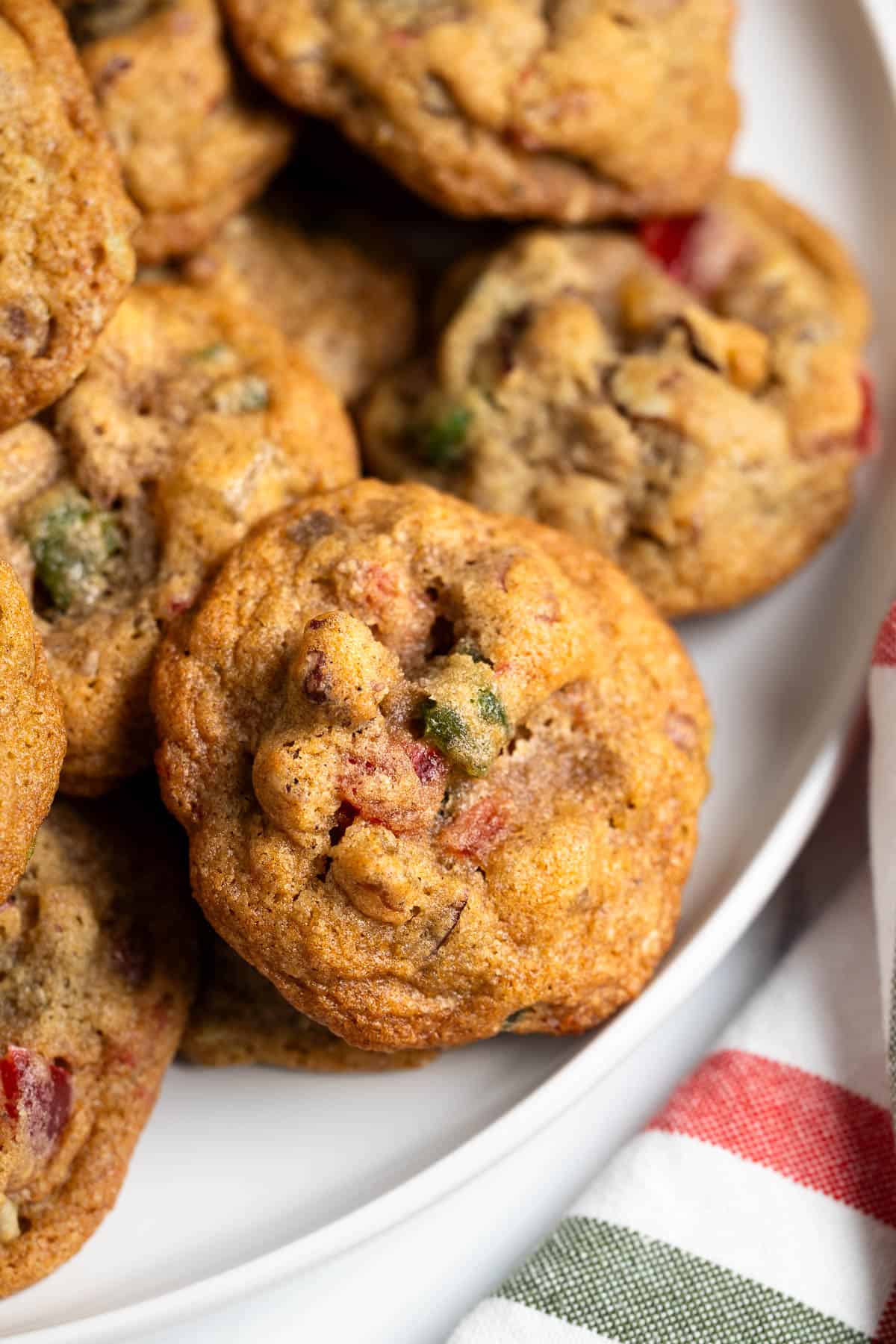 Fruitcake cookies on a plate.