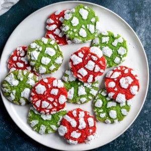 A serving plate of Kris Krinkle cookies.