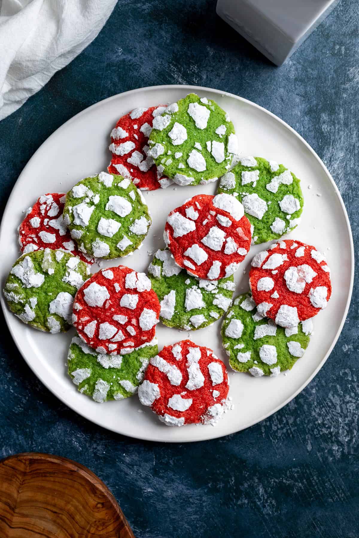 A serving plate of Kris Krinkle cookies.