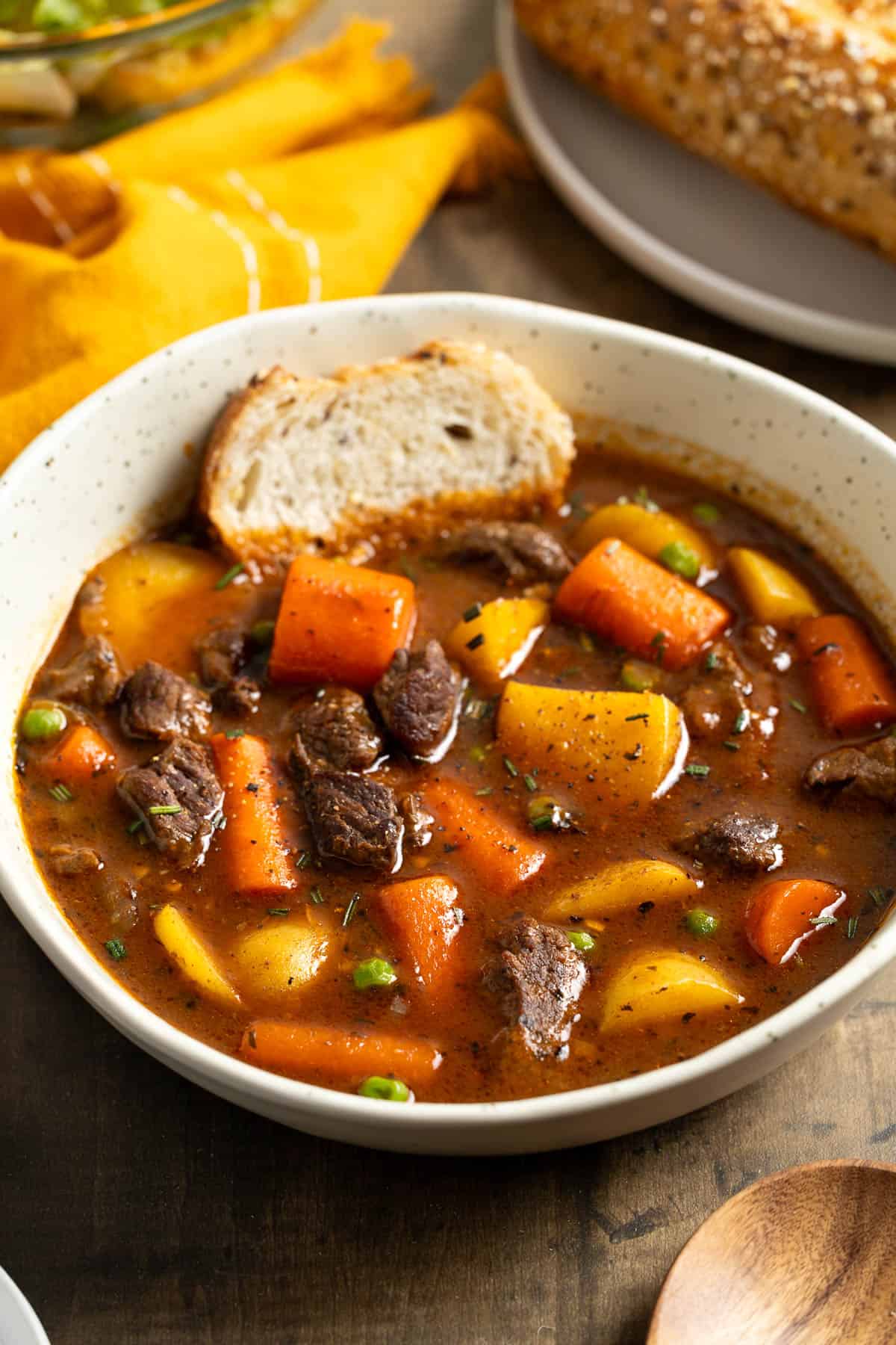 A bowl of beef stew.