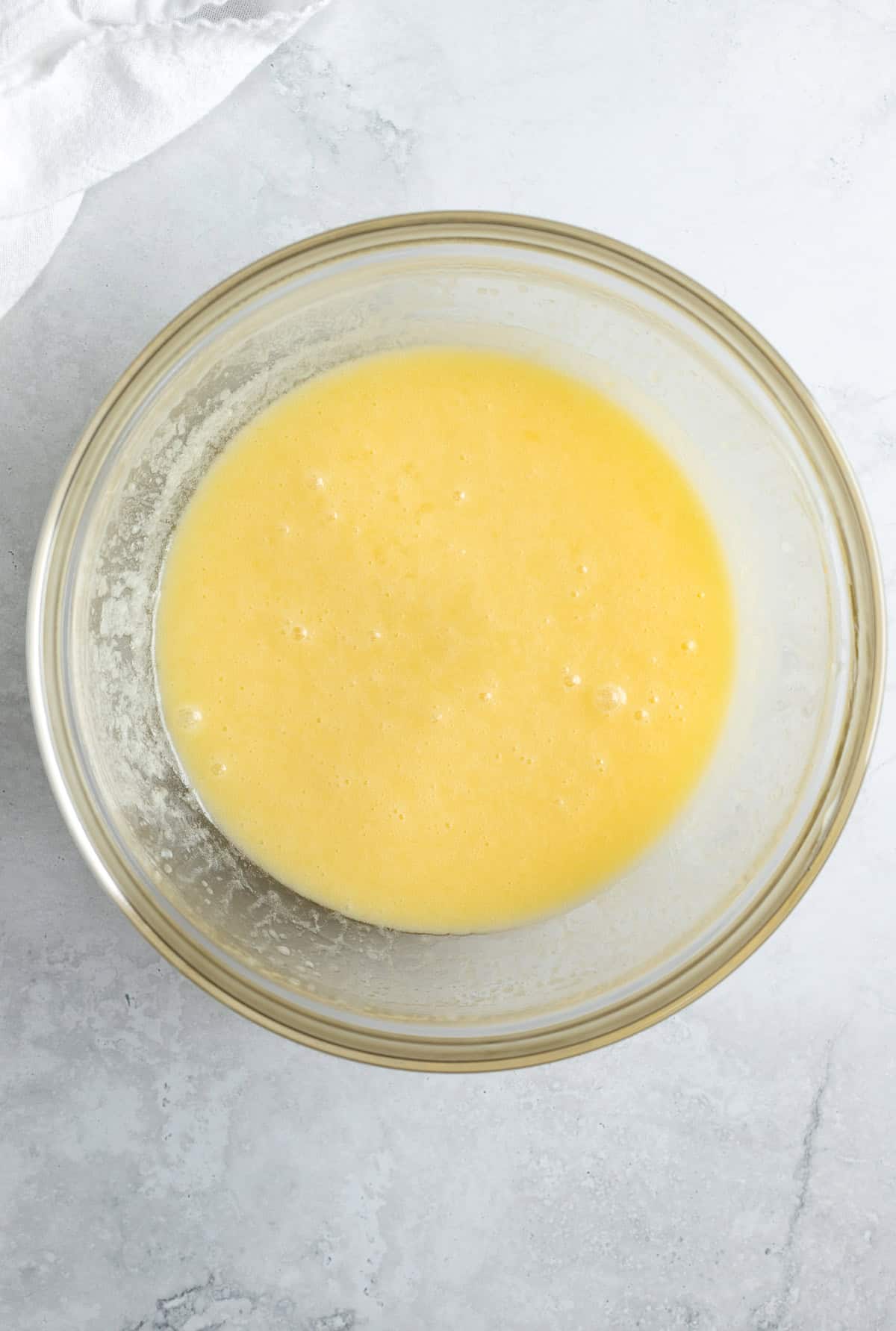 The wet ingredients combined in a bowl.