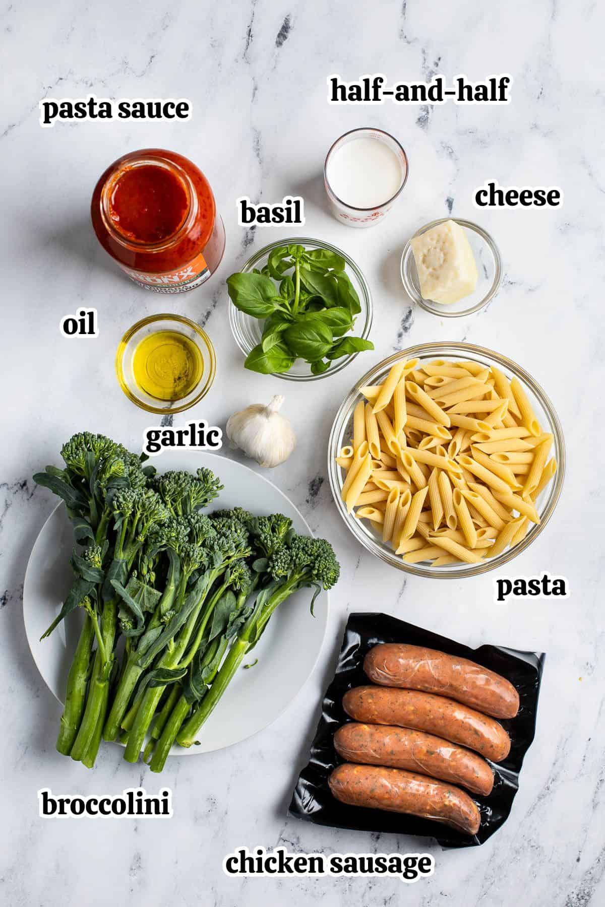 The text-labeled recipe ingredients in separate containers.