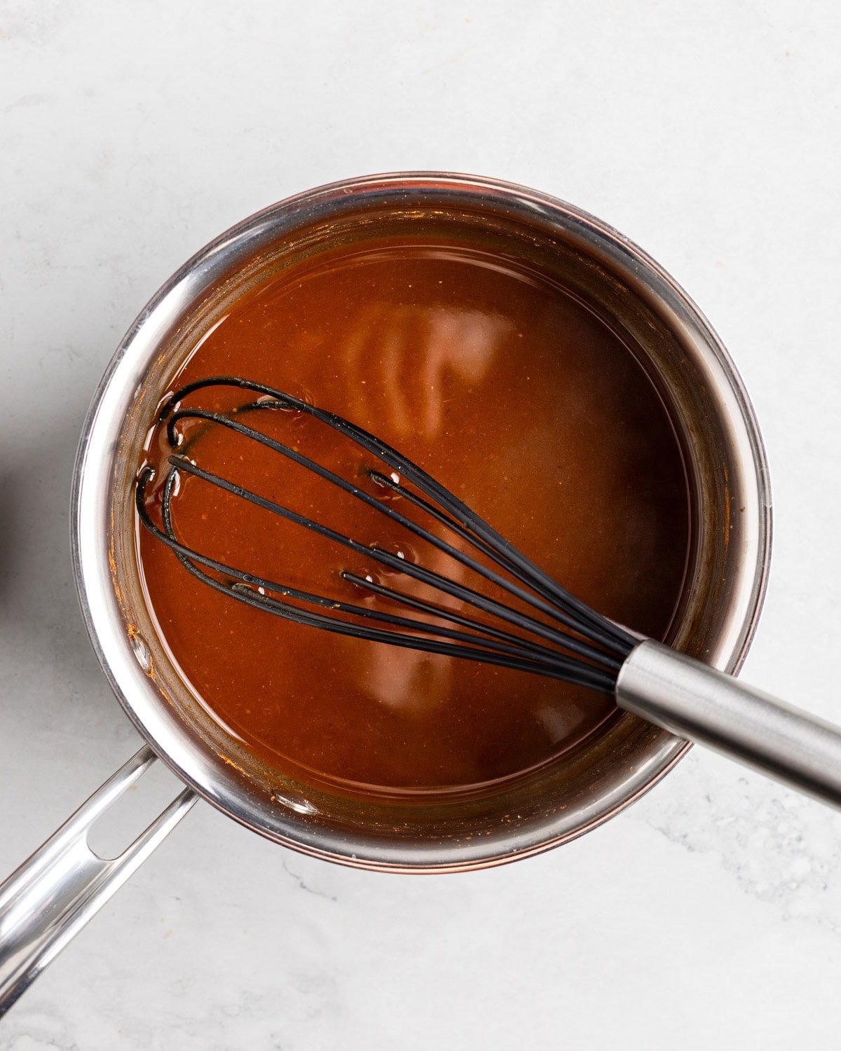 Thickened pumpkin syrup.