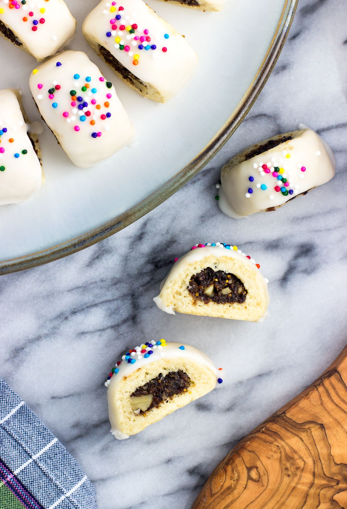 An overhead shot of side views of cucidati.