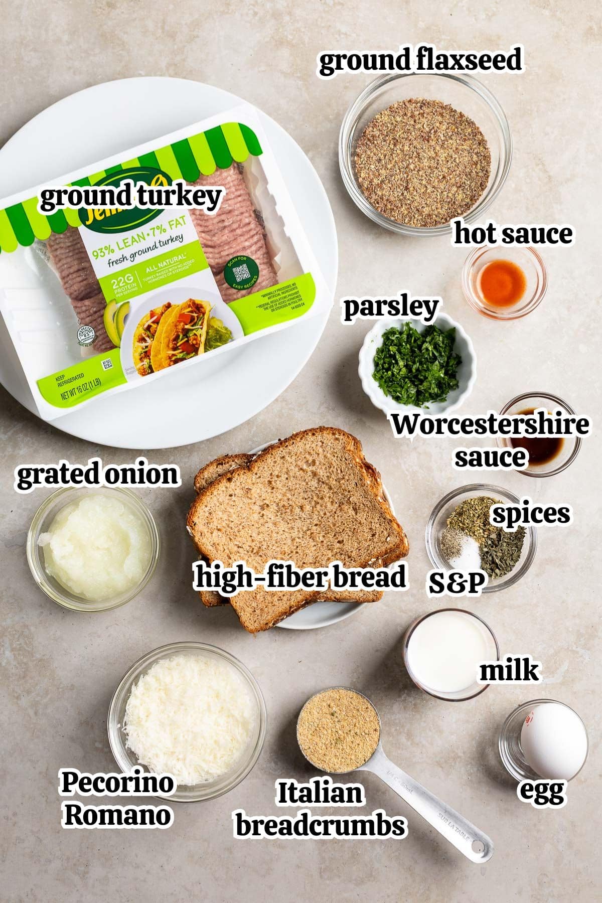 Text-labeled higher fiber turkey meatballs in separate containers.