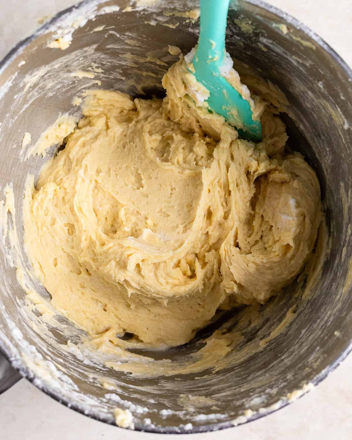 The batter before separating into thirds and dyeing.